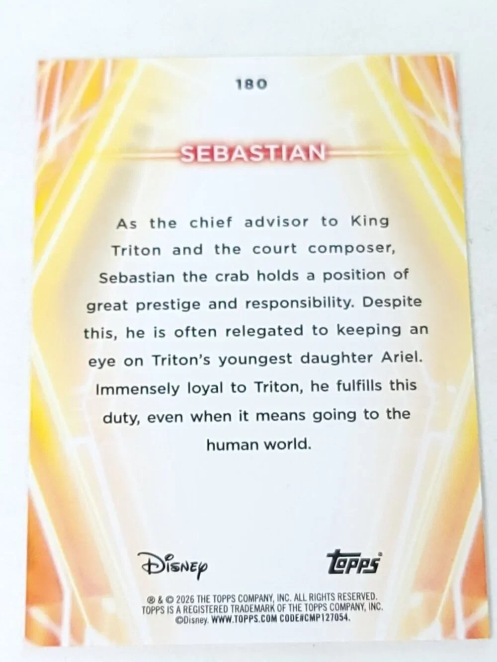 Sebastian Topps 2026 Disney Neon Holo Parallel Refractor Limited 41/99 - Picture 4 of 4